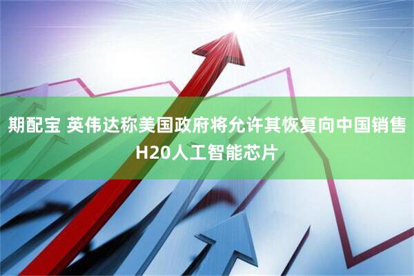 期配宝 英伟达称美国政府将允许其恢复向中国销售H20人工智能芯片
