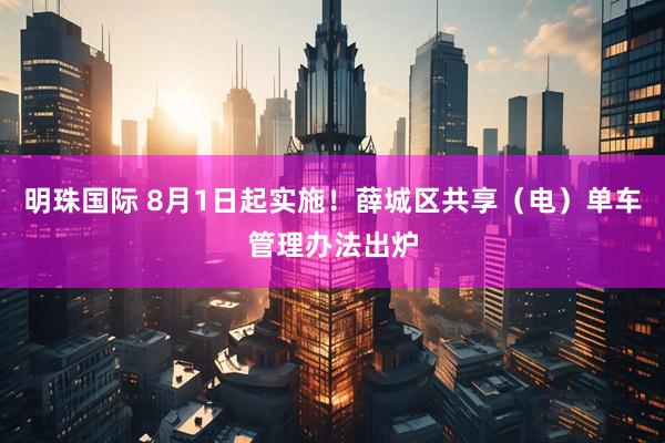 明珠国际 8月1日起实施！薛城区共享（电）单车管理办法出炉